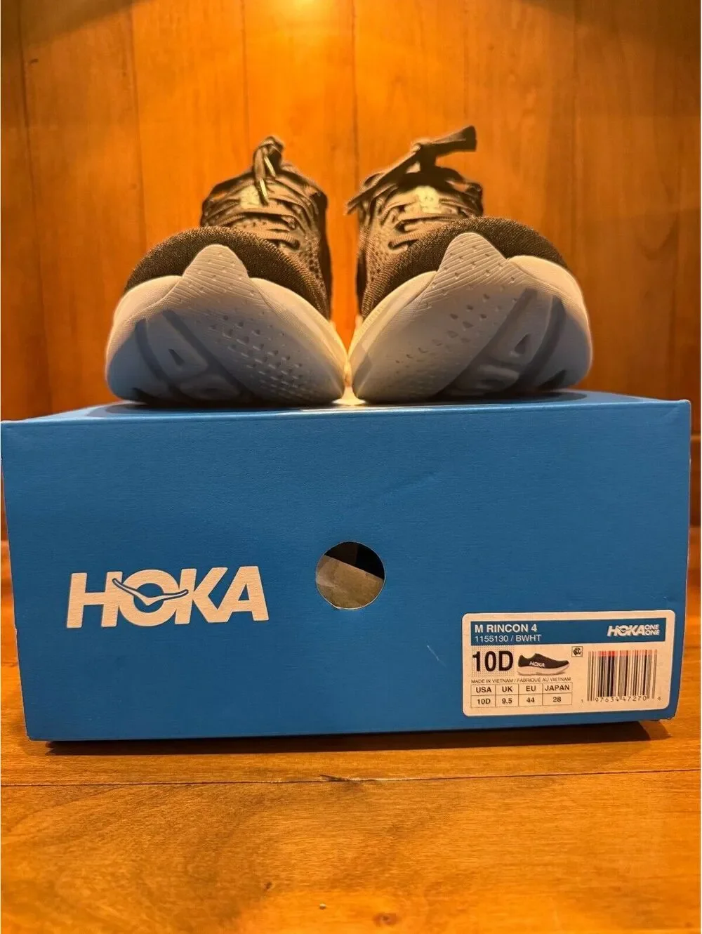 New Hoka Rincon 4 Men's Running Shoes Black/White Men's Size 10D